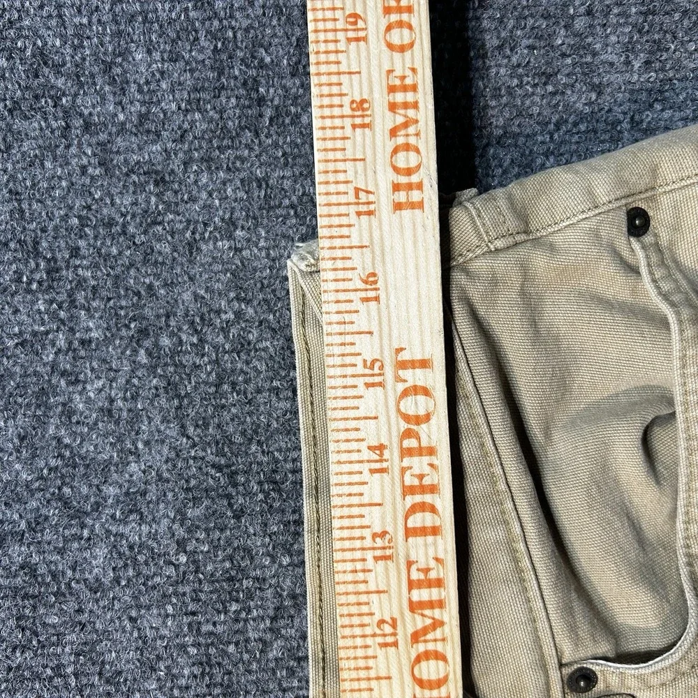 Eddie Bauer Mens Fleece Lined Canvas Pants 33x32 Straight Fit Khaki Tan Winter